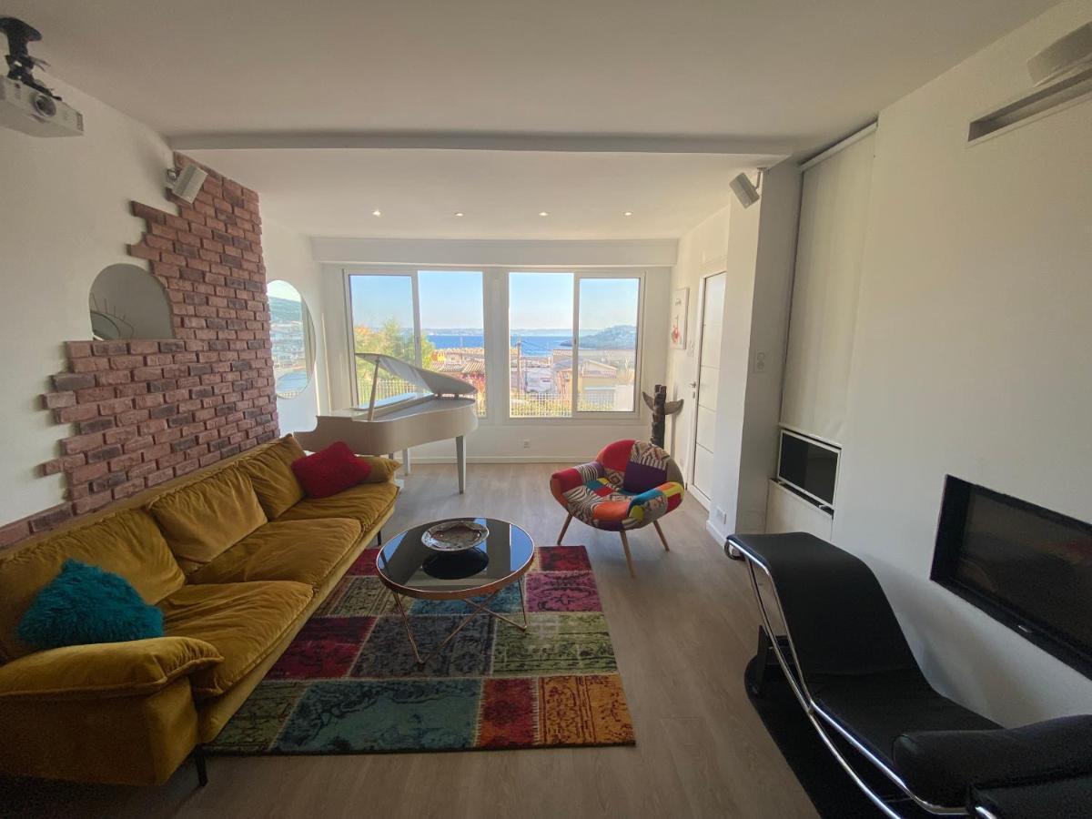 Au Coeur Du Parc National Du Massif Des Calanques, La Flibuste Des Goudes, Maison 2 Chambres, Climatisee, Jardins, Solarium, Proche Plage, Large Vue Mer Marseille Luaran gambar